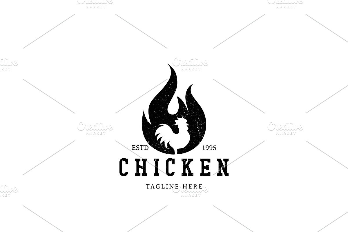 Black Fire Chicken Logo Design, a Branding & Logo Template by AlvinStd
