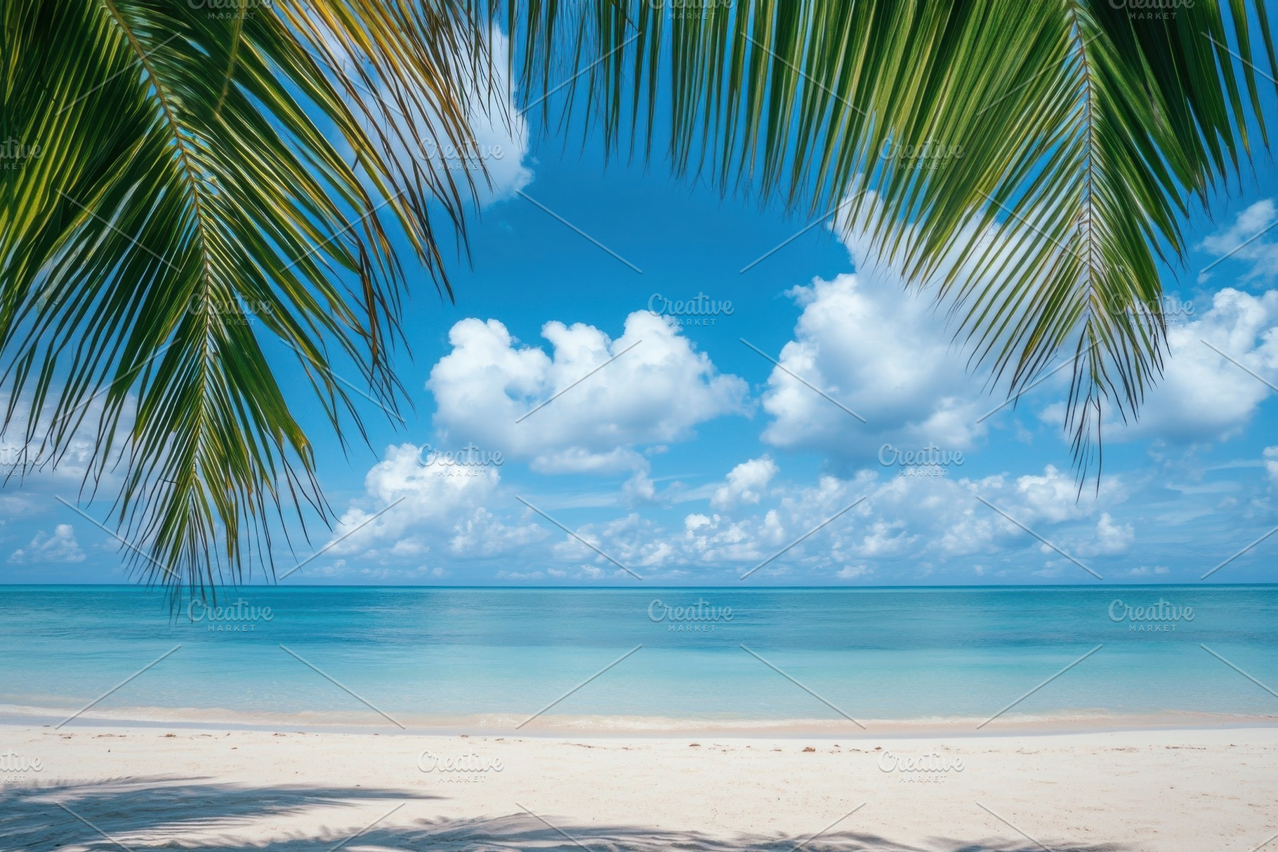 Tropical beach paradise idyllic seas, a Photo by Pixeness Studio