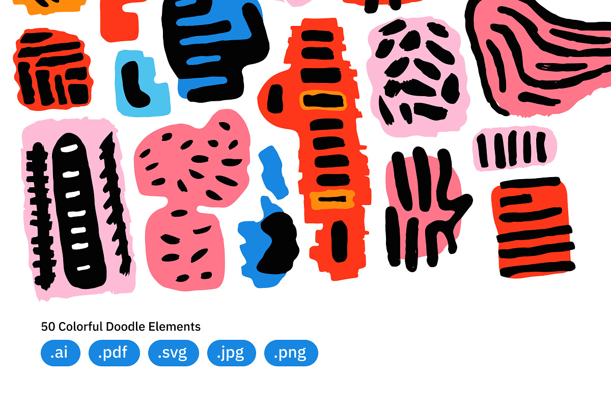 Colorful Doodle Elements, an Object Graphic by crafty (Photo 3 of 4)