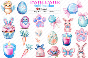 Pastel Easter Clipart, an Icon by Watercolor design