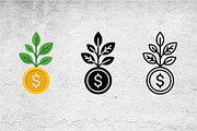 Money Growth Icon Set - 3 Styles, an Outline Icon by Artonix (Thumbnail 2 of 2)