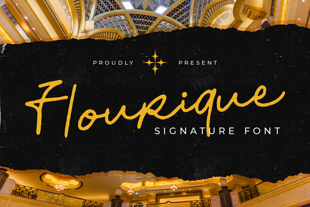 Flourique Signature Font, a Script Font by PutraCetol Studio (Photo 1 of 5)