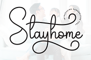 Stayhome | Script Font, a Handwritten Font by Scratchones (Thumbnail 1 of 9)