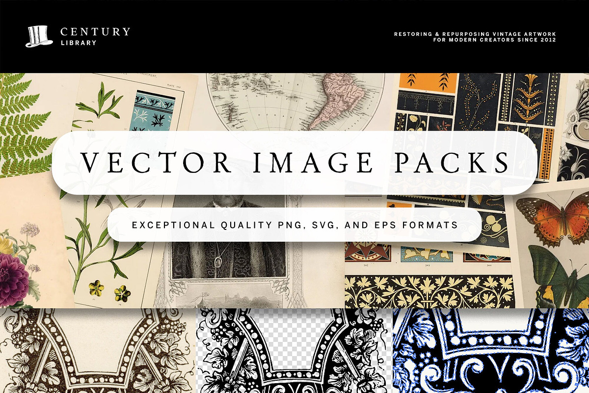 Vintage Overlays & Stamp Pack, a Decorative Illustration by Century Library (Photo 15 of 15)