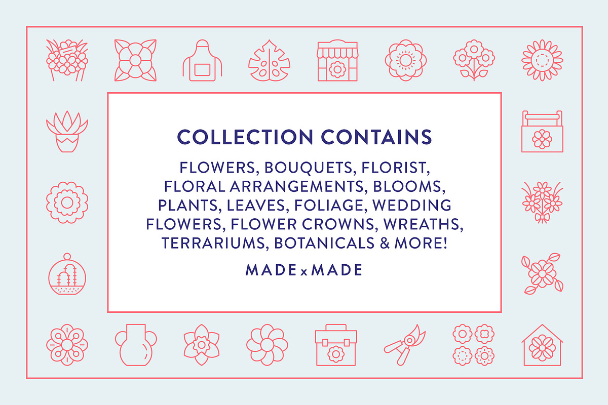 Floral Line Icons, an Outline Icon by Made by Made (Photo 2 of 7)