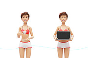 35 Promo Mock-Ups w/ Swimsuit Jenny, an iPad Mockup by Oleg Ribar (Thumbnail 6 of 30)