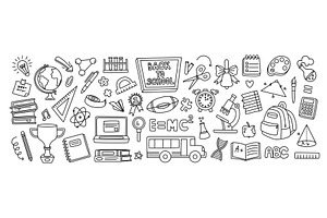 Back to school doodle. Hand drawn, an Education Illustration by winwin.art