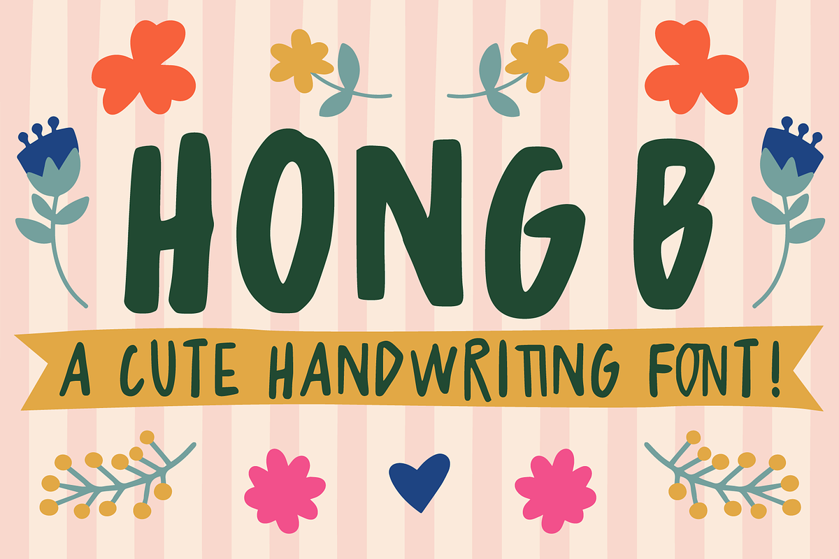 Hong B Handwritten Font, a Handwritten Font by Francesca.Cadei Shop (Photo 1 of 8)