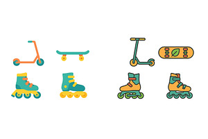 Colorful collection of roller skates, a Sports & Recreation Photo by ZinetroN