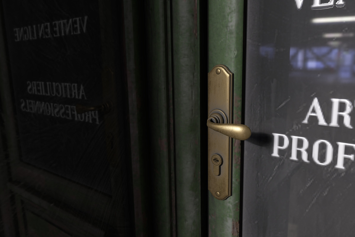 Parisian green vintage storefront, an Architecture 3D Model by happy brush (Photo 5 of 13)