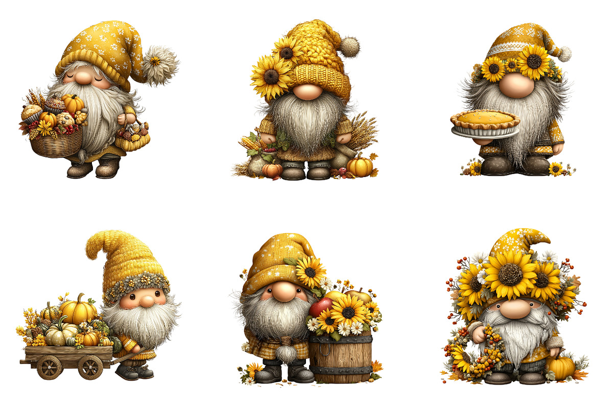 Whimsical Autumn Gnome Clipart, a Seasonal Illustration by CreationArt (Photo 6 of 6)