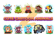 Set of cute cartoon animals_02, an Animal Illustration by KENO Mascots (Thumbnail 1 of 11)