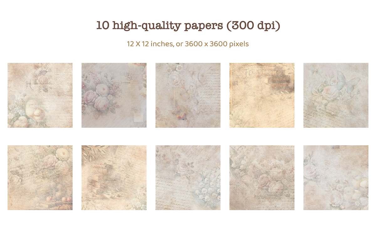 Vintage Papers Collection, a Wallpaper Graphic by Digitaliya (Photo 10 of 10)