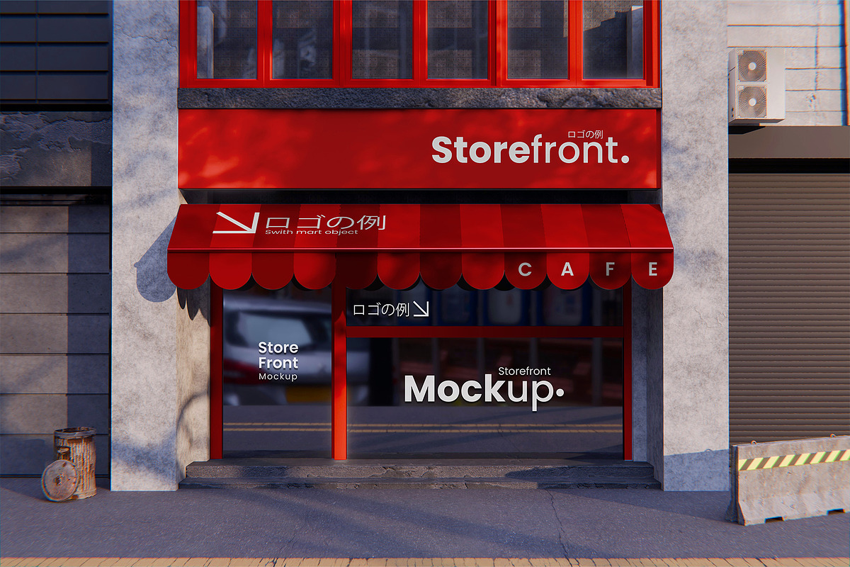 Realistic Store Front Mockup, an Advertising Mockup by Artlogs x Modaldesain (Photo 1 of 5)