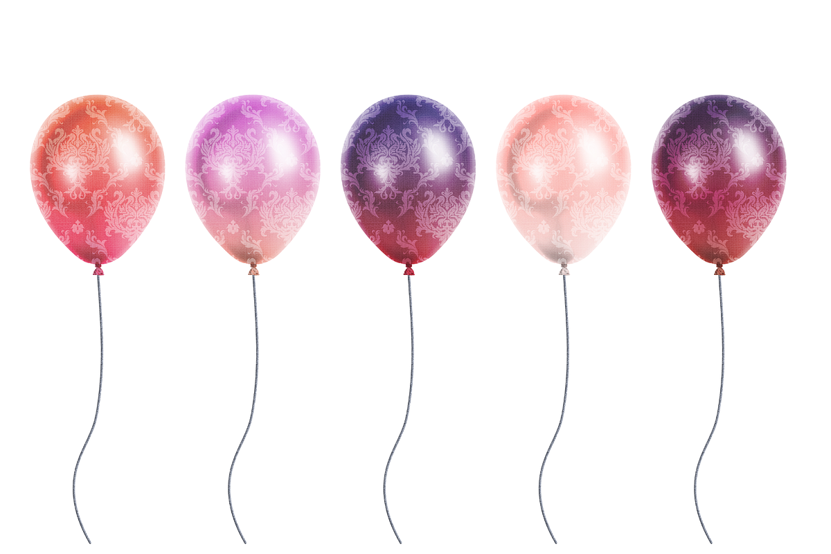 Pink Ombre Balloons Clip Art, an Illustration by Kandace Lalo Designs (Photo 7 of 9)