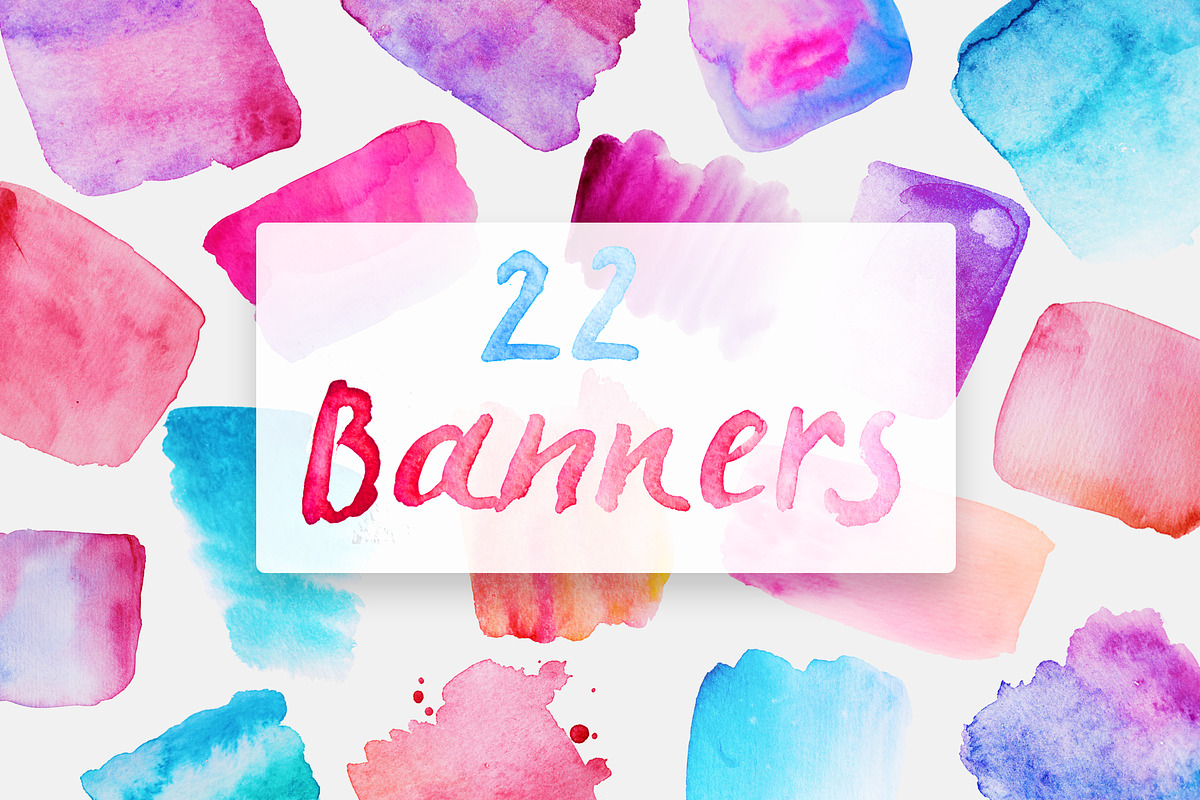 88 Watercolor elements PNG, a Templates & Theme by Ksusha shop (Photo 2 of 7)