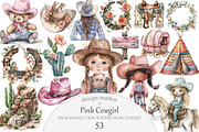 Pink Cowgirl Clipart, an Illustration by Design Market (Thumbnail 1 of 5)