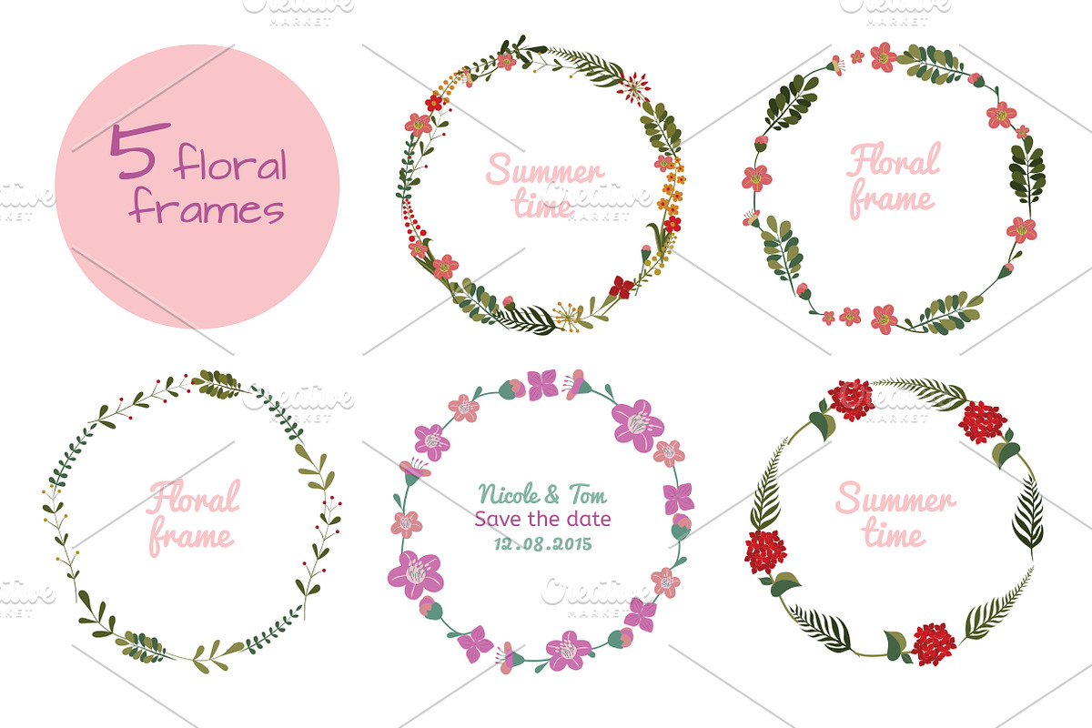 Set of floral elements for decor, a Decorative Illustration by Feday (Photo 4 of 5)