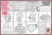 Cozy Girl Valentine Coloring Pages, a Seasonal Illustration by EduEnrich (Thumbnail 2 of 3)