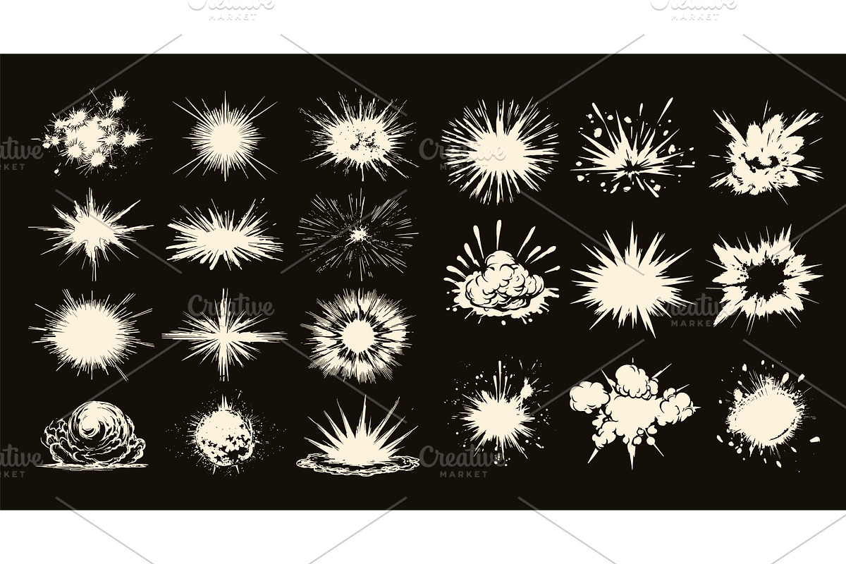 Manga explosion effects. Retro anime, an Object Illustration by Stock-Smart-Start