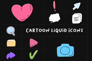 Cartoon Liquid Icons DaVinci Resolve, a Templates & Theme by 2dfx