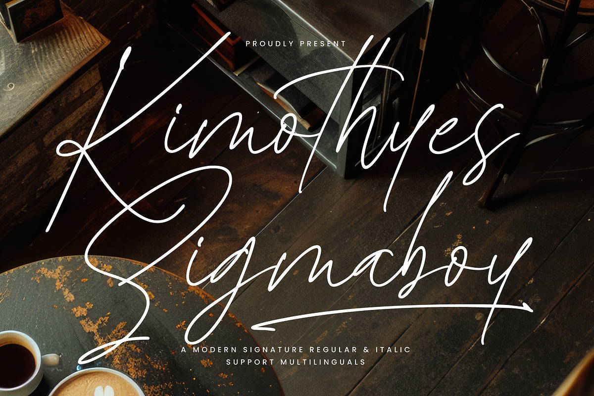 Kimothyes Sigmaboy, a Script Font by Integritype Studio (Photo 1 of 15)