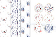 Watercolor bullfinch & snowy forest, an Animal Illustration by Peace ART (Thumbnail 7 of 9)