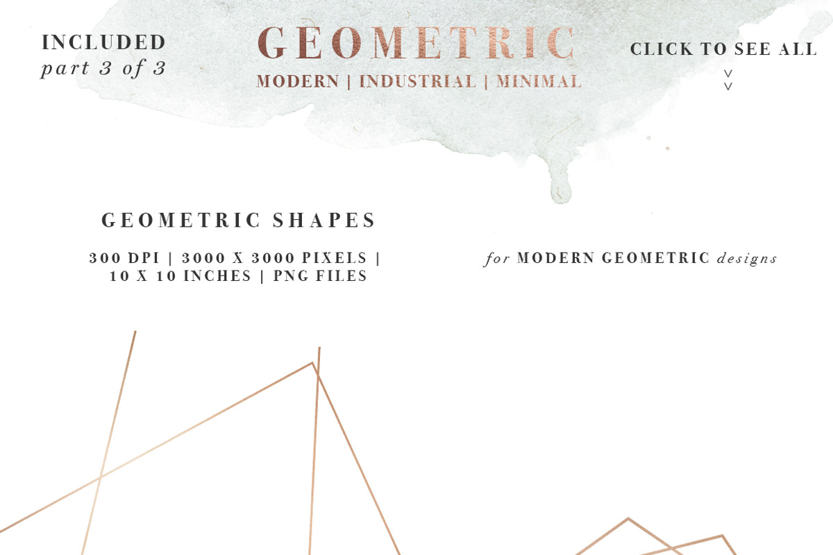 Rose Gold Geometric Watercolor, an Illustration by Essem Creatives (Photo 6 of 6)