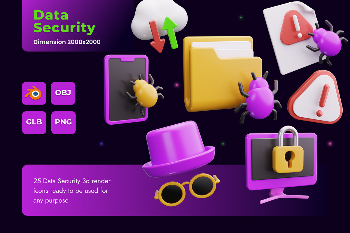 Data Security 3D Icon, an Object 3D Model by HacaStudio (Photo 1 of 5)