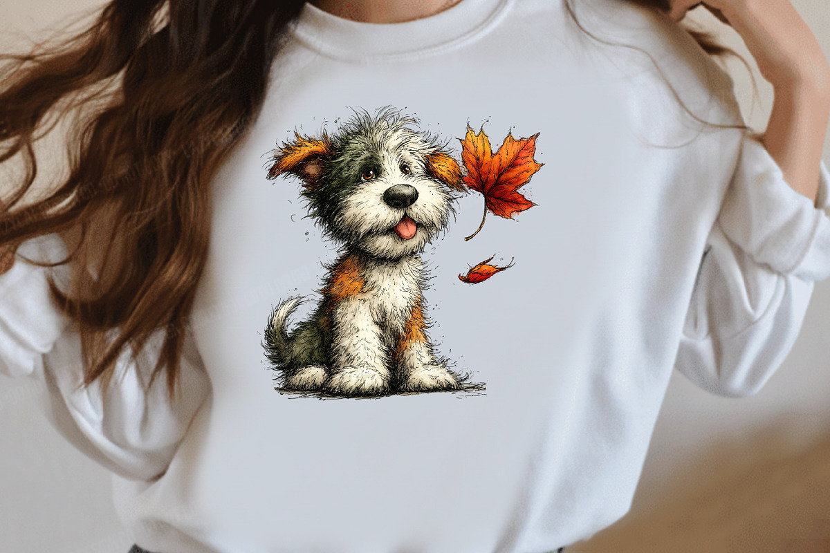 Quirky Autumn Dog Clipart, a Seasonal Illustration by Designworld (Photo 8 of 10)