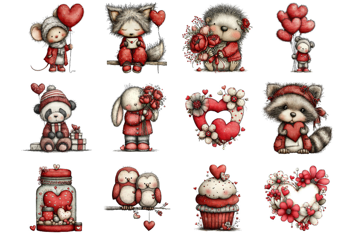 Doodle Valentine Day Clipart, an Illustration by Designking (Photo 2 of 5)