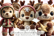 Christmas Crochet Reindeer Clipart, an Illustration by Sublimation Artist (Thumbnail 1 of 6)