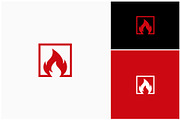 Hot Fire Flame Square Frame Logo, a Branding & Logo Template by ika trisiana (Thumbnail 1 of 2)