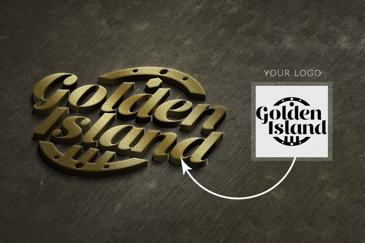 Gold logo Mock-Up Realistic, a Product Mockup by shaman (Photo 2 of 4)