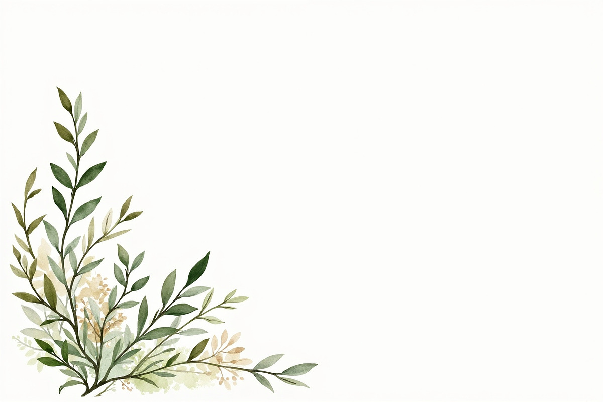Sage Greenery Watercolor Frame Set, an Illustration by hafijul (Photo 4 of 10)