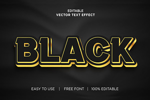 Black Luxury 3d Editable Text Effect