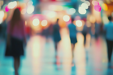 Background of blurred shopping mall with people, a Background Photo by AlyaAnd