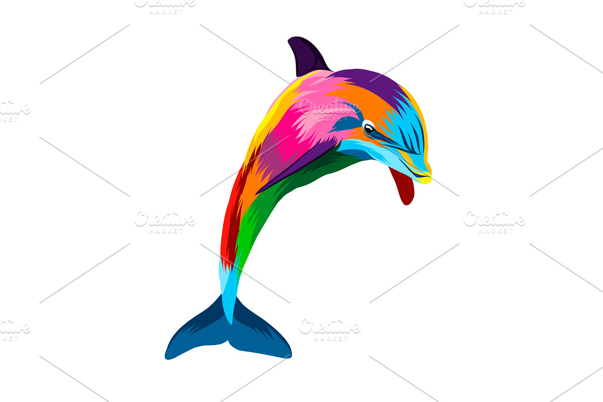 Abstract dolphin, an Animal Illustration by 3D Tai