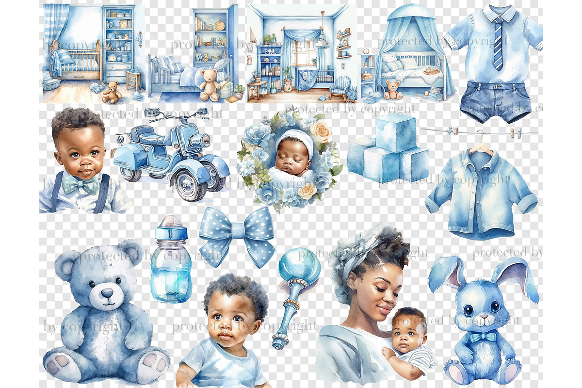 Baby Boy Clipart PNG | Baby Shower, a Person Illustration by GlamArtZhanna (Photo 5 of 5)