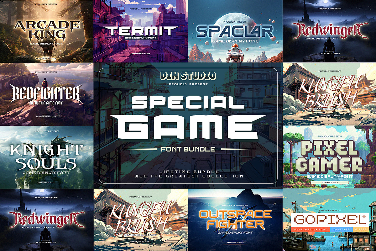 Special Game Font Bundle, a Script Font by Ditatype (Photo 1 of 12)