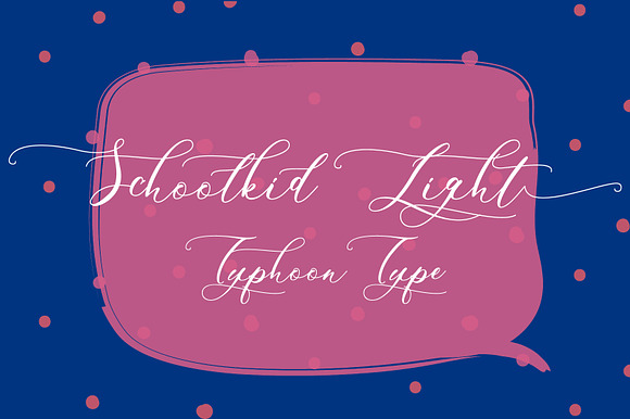 Schoolkid Light font preview 3