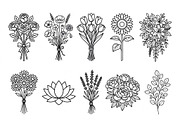 Bundles Set Floral Wedding Icons, an Outline Icon by adenpinkstore (Thumbnail 18 of 44)