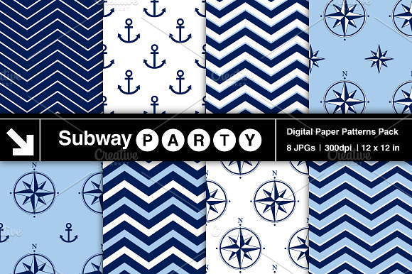 Nautical Navy, Blue & White Papers preview 3