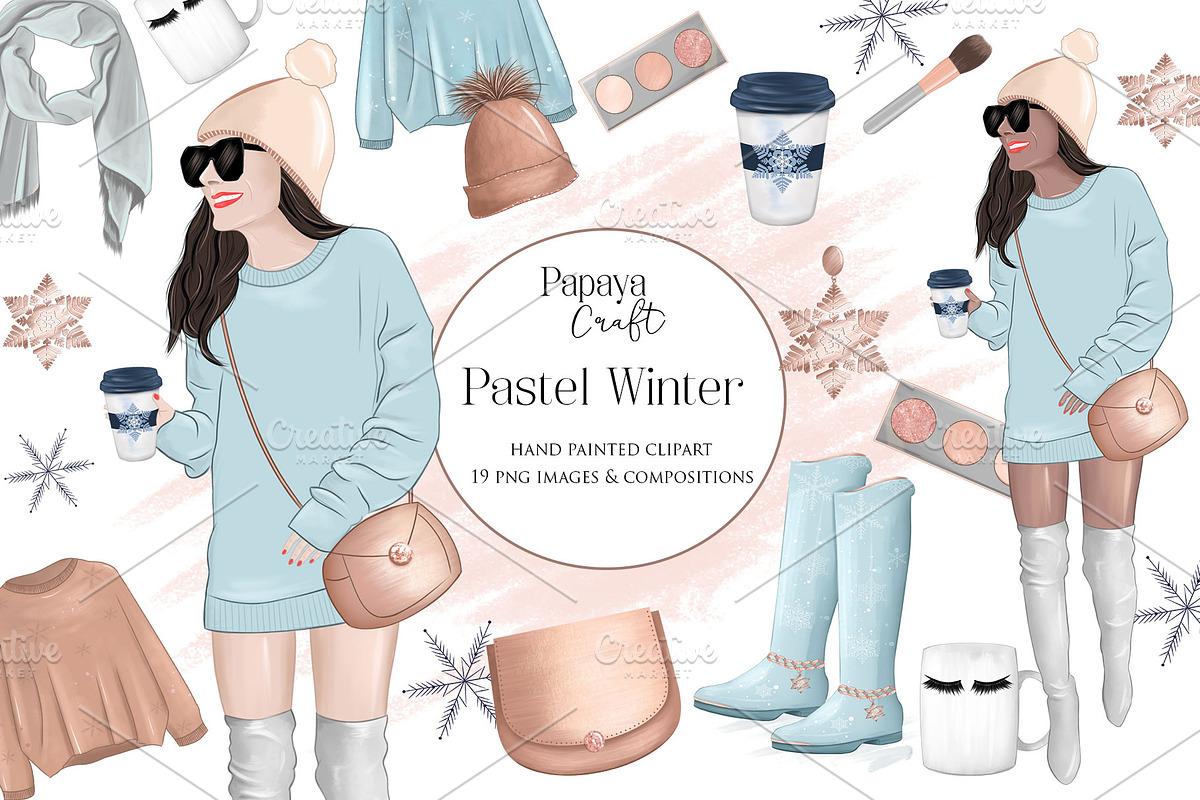 Winter Fashion Clipart, an Illustration by Papaya Craft (Photo 1 of 3)