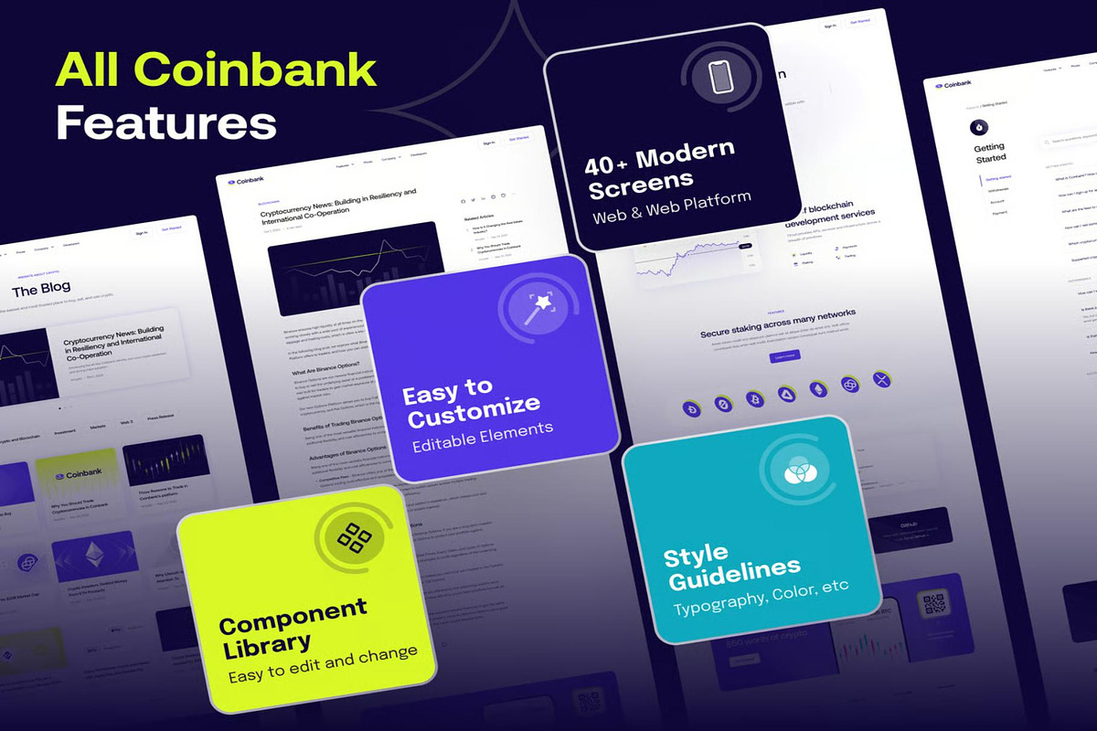 Coinbank - Crypto Wallet & Trading, an UI Kit Template by Creative Perspective (Photo 3 of 8)