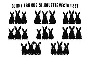 Bunny Friends Sitting Silhouette Set, an Animal Illustration by Gfx Expert Team (Thumbnail 3 of 3)