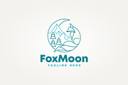 fox with moon and mountain logo, a Branding & Logo Template by Blazybone (Thumbnail 1 of 2)