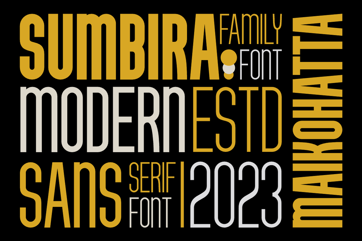 Sumbira - Sans Serif Font Family, a Sans Serif Font by MaikoHatta (Photo 2 of 7)