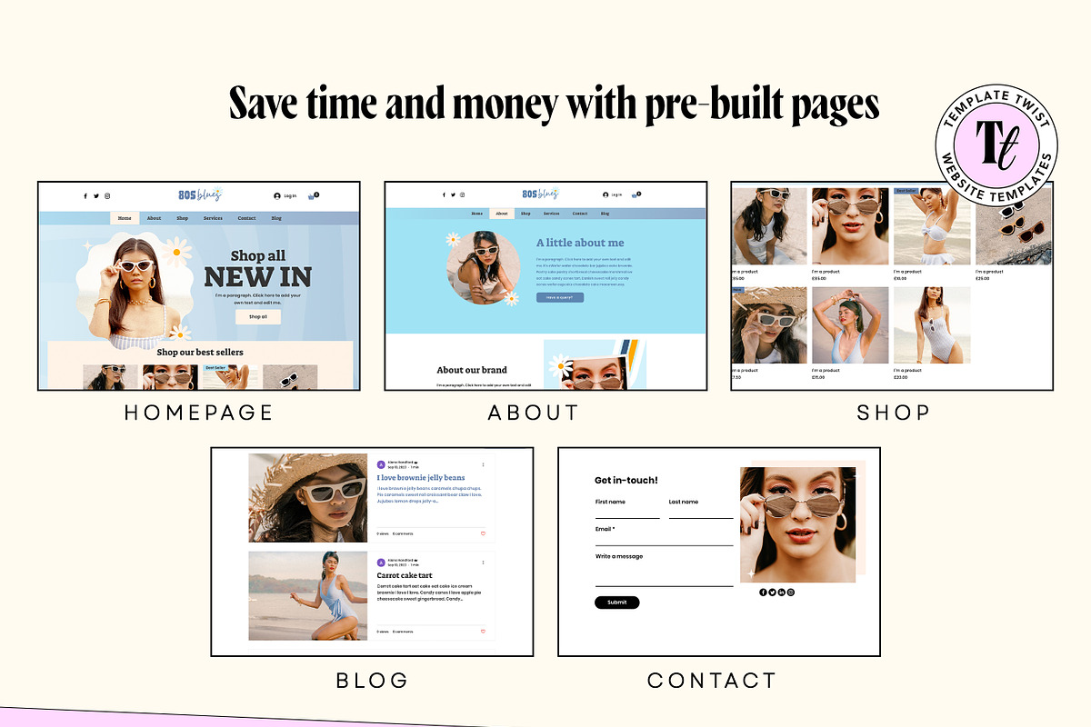 Retro Wix Store Template Bundle, a Wix Template by Template Twist Shop (Photo 6 of 10)