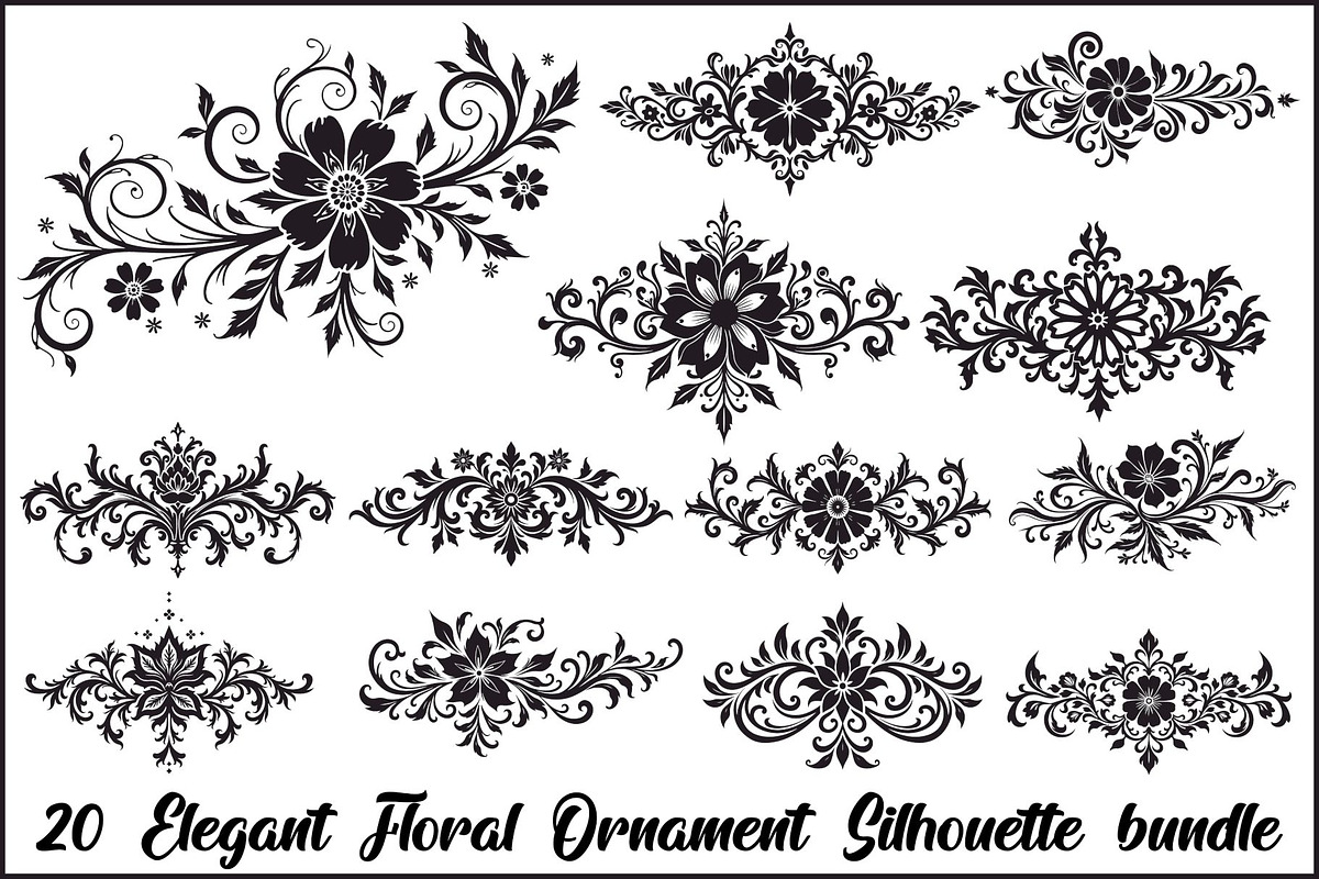 Elegant Floral Ornament Bundle, an Illustration by jahid234 (Photo 1 of 21)
